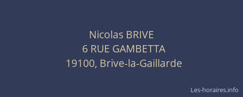 Nicolas BRIVE
