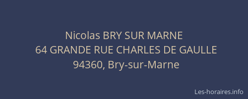 Nicolas BRY SUR MARNE