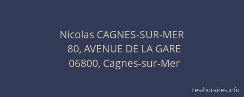 Nicolas CAGNES-SUR-MER
