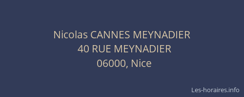 Nicolas CANNES MEYNADIER