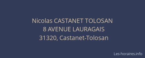 Nicolas CASTANET TOLOSAN