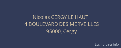 Nicolas CERGY LE HAUT