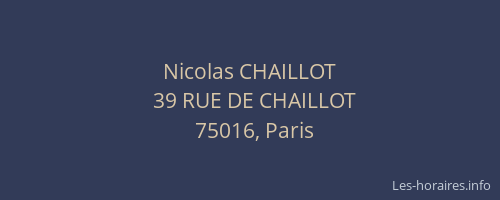 Nicolas CHAILLOT