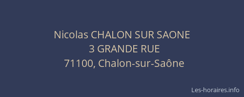 Nicolas CHALON SUR SAONE