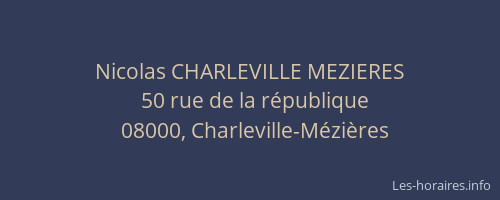Nicolas CHARLEVILLE MEZIERES