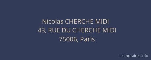 Nicolas CHERCHE MIDI