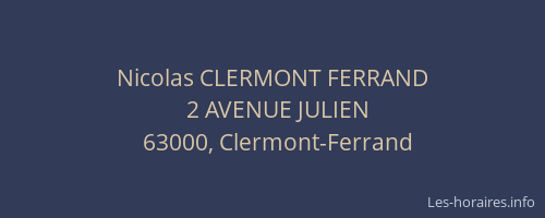 Nicolas CLERMONT FERRAND