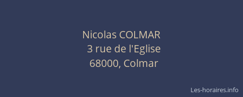 Nicolas COLMAR