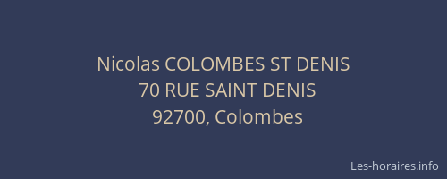 Nicolas COLOMBES ST DENIS