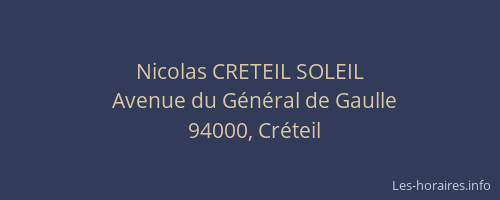Nicolas CRETEIL SOLEIL