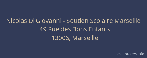 Nicolas Di Giovanni - Soutien Scolaire Marseille