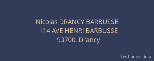 Nicolas DRANCY BARBUSSE