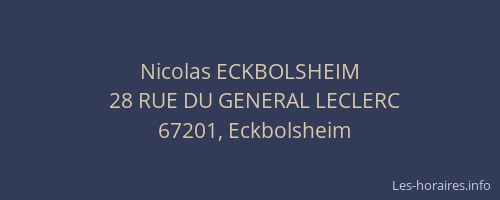 Nicolas ECKBOLSHEIM