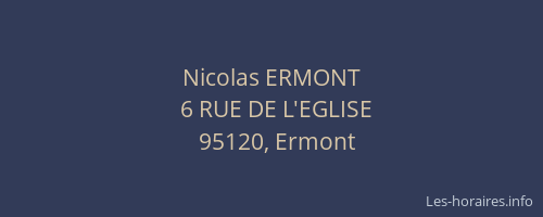 Nicolas ERMONT