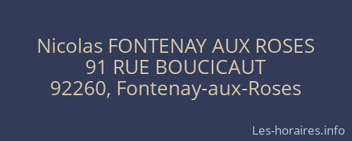 Nicolas FONTENAY AUX ROSES