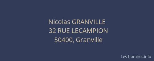 Nicolas GRANVILLE