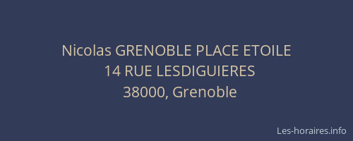 Nicolas GRENOBLE PLACE ETOILE