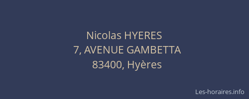 Nicolas HYERES
