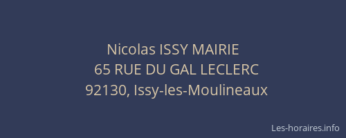 Nicolas ISSY MAIRIE