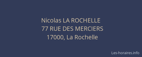 Nicolas LA ROCHELLE
