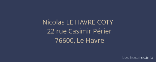 Nicolas LE HAVRE COTY