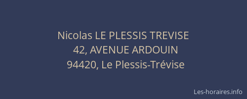 Nicolas LE PLESSIS TREVISE
