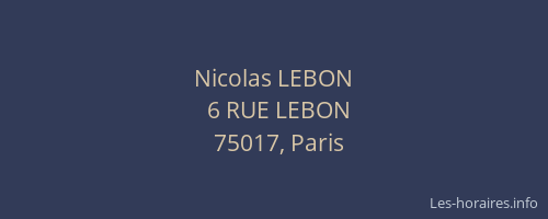 Nicolas LEBON