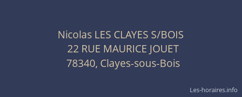 Nicolas LES CLAYES S/BOIS