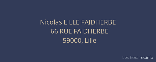 Nicolas LILLE FAIDHERBE