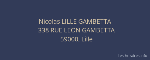 Nicolas LILLE GAMBETTA