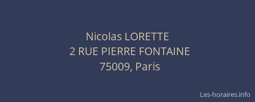 Nicolas LORETTE