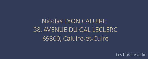 Nicolas LYON CALUIRE
