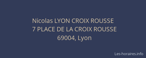 Nicolas LYON CROIX ROUSSE