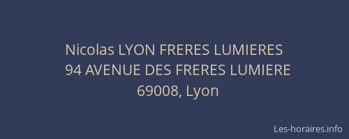 Nicolas LYON FRERES LUMIERES