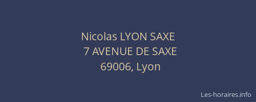 Nicolas LYON SAXE