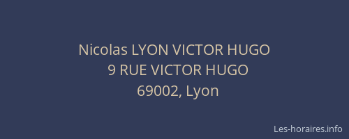 Nicolas LYON VICTOR HUGO