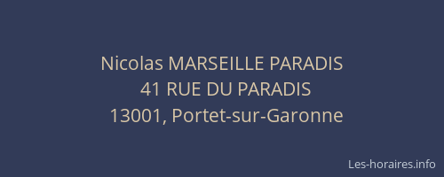 Nicolas MARSEILLE PARADIS