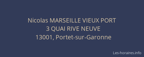 Nicolas MARSEILLE VIEUX PORT