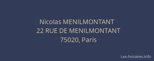 Nicolas MENILMONTANT