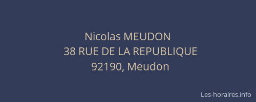 Nicolas MEUDON