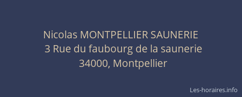 Nicolas MONTPELLIER SAUNERIE