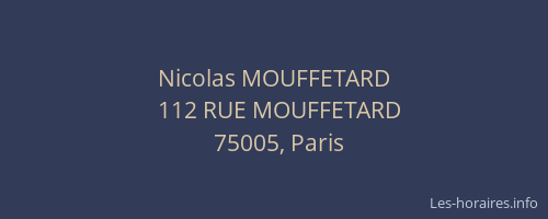 Nicolas MOUFFETARD
