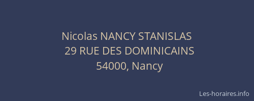 Nicolas NANCY STANISLAS