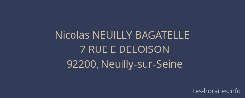 Nicolas NEUILLY BAGATELLE