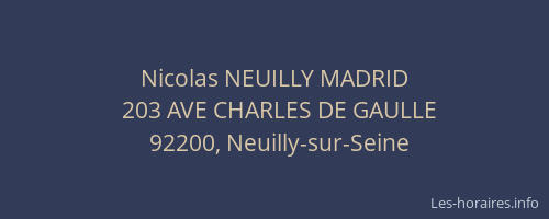 Nicolas NEUILLY MADRID