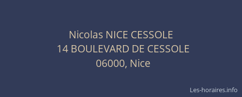 Nicolas NICE CESSOLE
