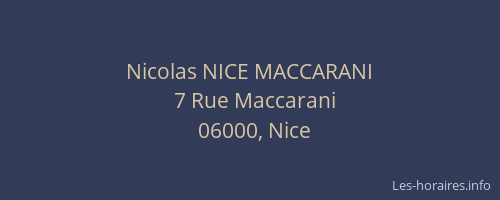 Nicolas NICE MACCARANI
