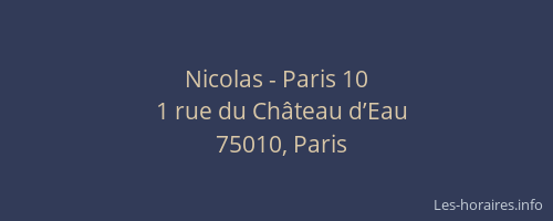 Nicolas - Paris 10