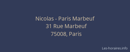 Nicolas - Paris Marbeuf