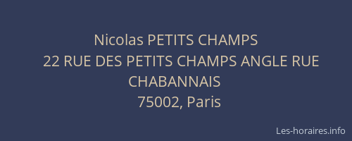 Nicolas PETITS CHAMPS